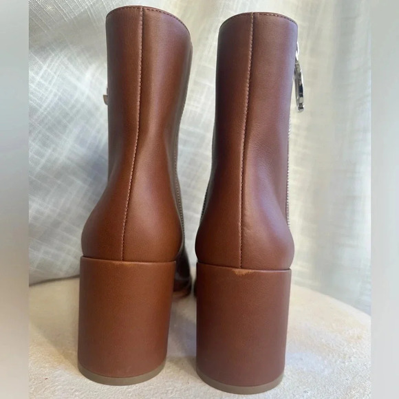 Christian Louboutin CL Zip Charm Chestnut Brown Ankle Booty 70 Calf Leather - Picture 10 of 14